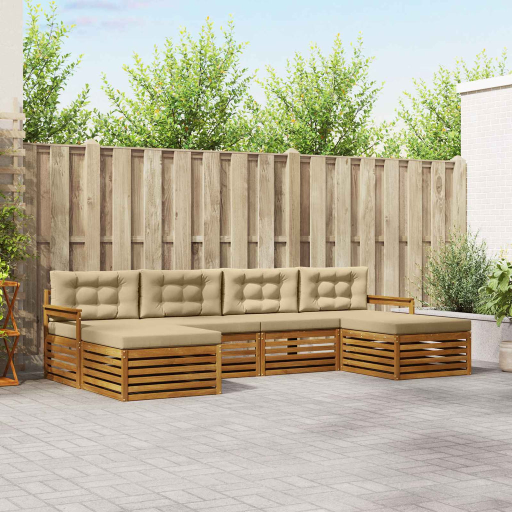 Conjunto de sofás de exterior 6 pcs Blanco 325 x 162,5 x 73 cm