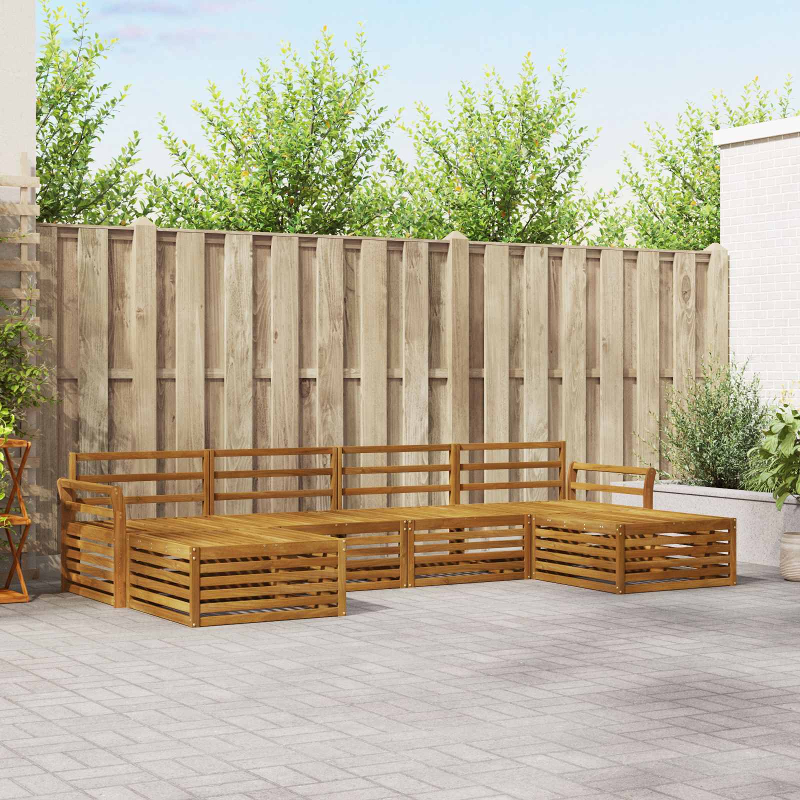 Conjunto de sofás de exterior 6 pcs Blanco 325 x 162,5 x 73 cm