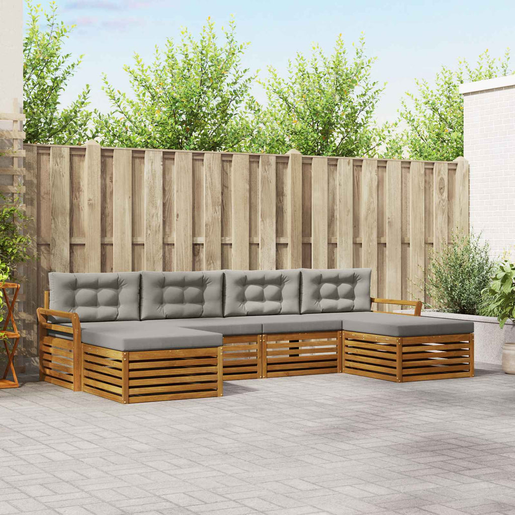 Conjunto de sofás de exterior 6 pcs Blanco 325 x 162,5 x 73 cm