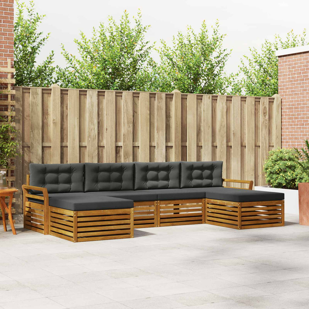 Conjunto de sofás de exterior 6 pcs Blanco 325 x 162,5 x 73 cm