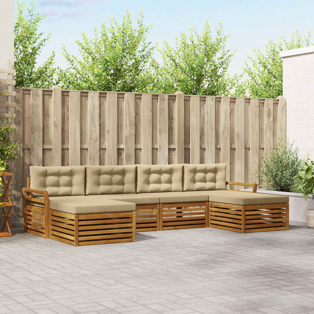 Conjunto de sofás de exterior 6 pcs Blanco 325 x 162,5 x 73 cm