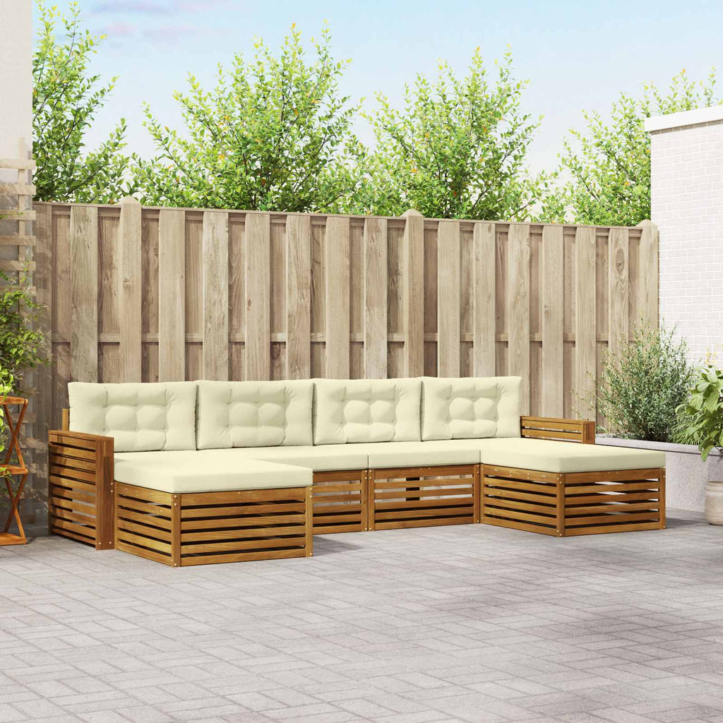 Conjunto de sofás de exterior 6 pcs Blanco 325 x 162,5 x 73 cm