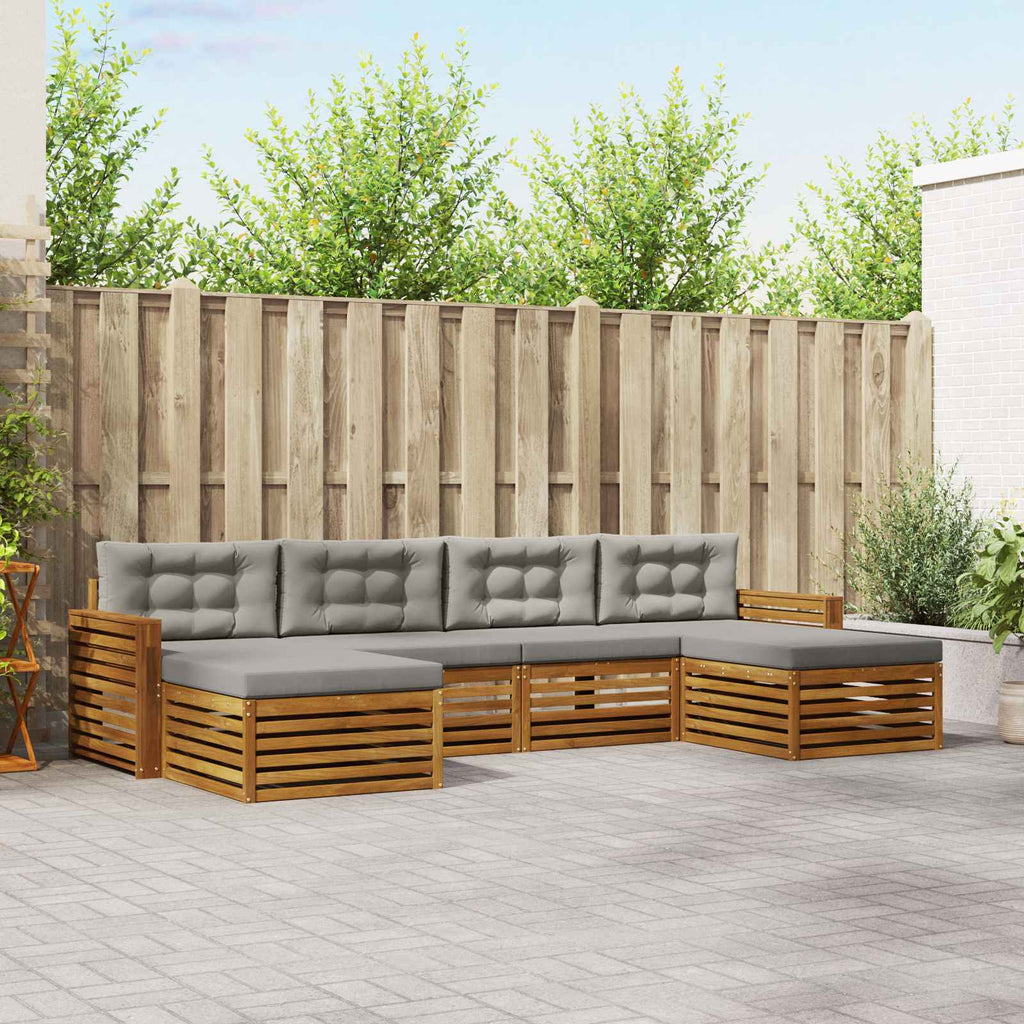 Conjunto de sofás de exterior 6 pcs Blanco 325 x 162,5 x 73 cm