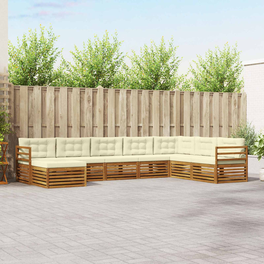 Conjunto de sofás de exterior 7 pcs Blanco