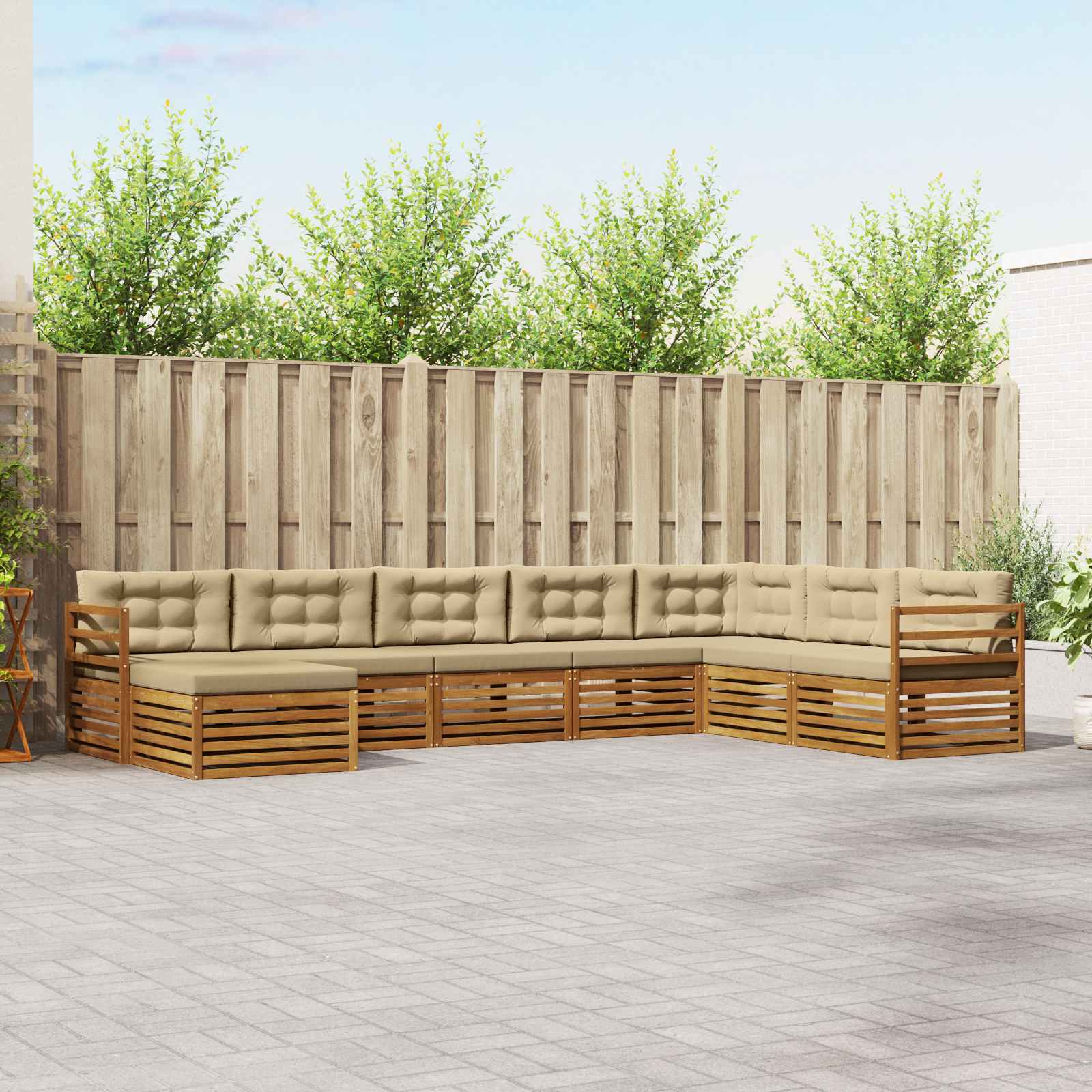 Conjunto de sofás de exterior 7 pcs Blanco