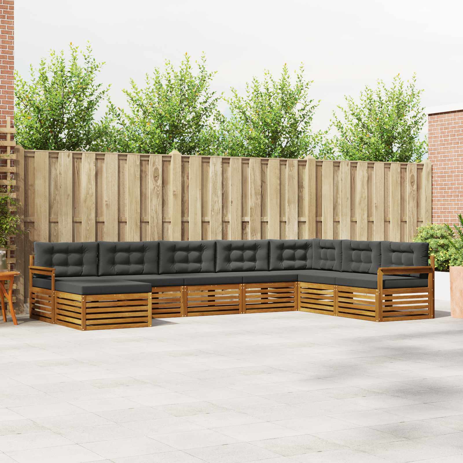 Conjunto de sofás de exterior 7 pcs Blanco
