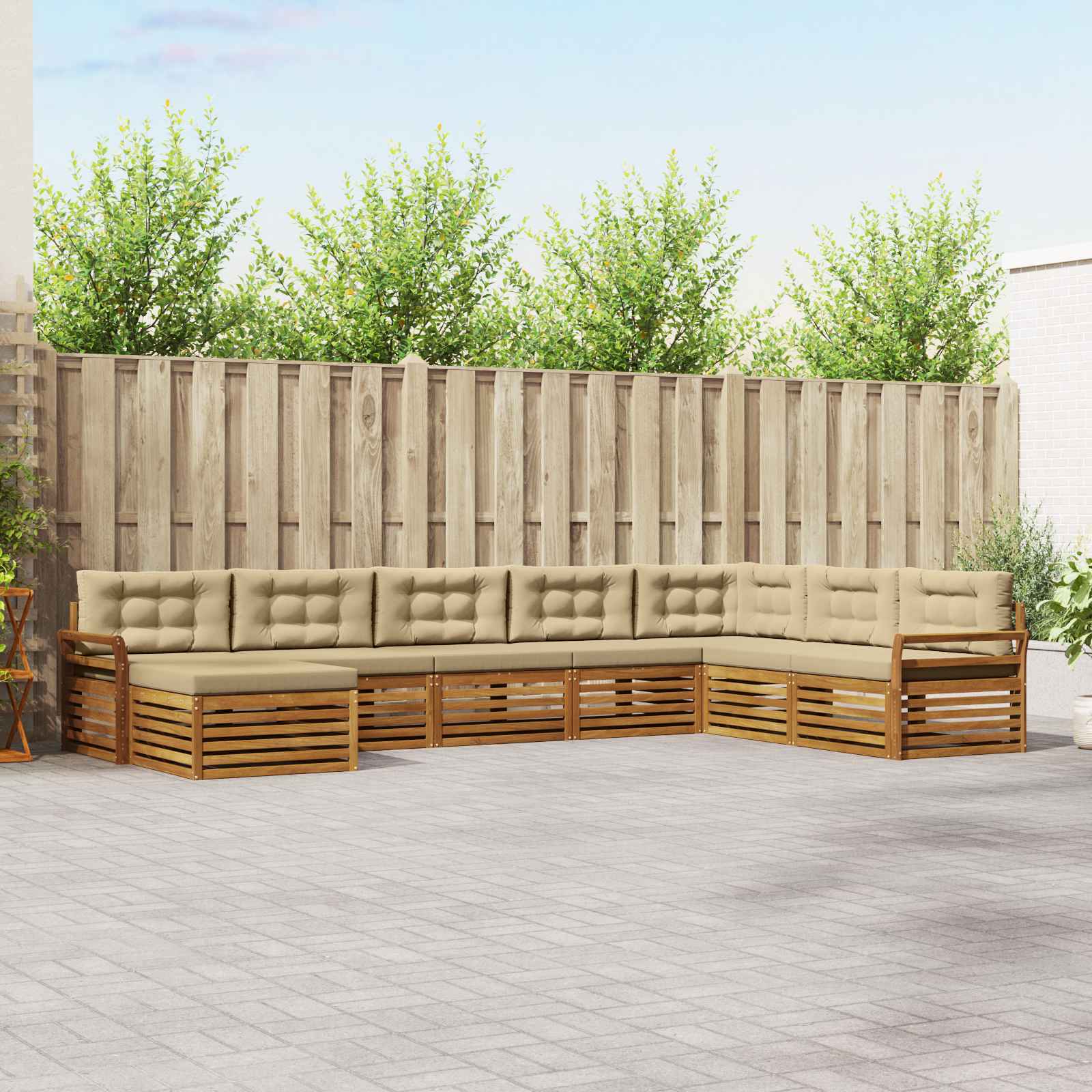 Conjunto de sofás de exterior 7 pcs Blanco