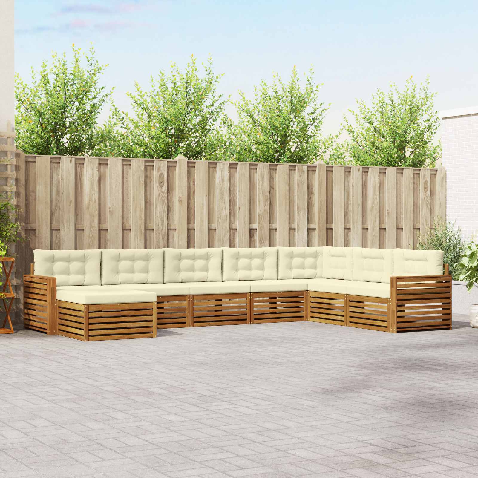 Conjunto de sofás de exterior 7 pcs Blanco
