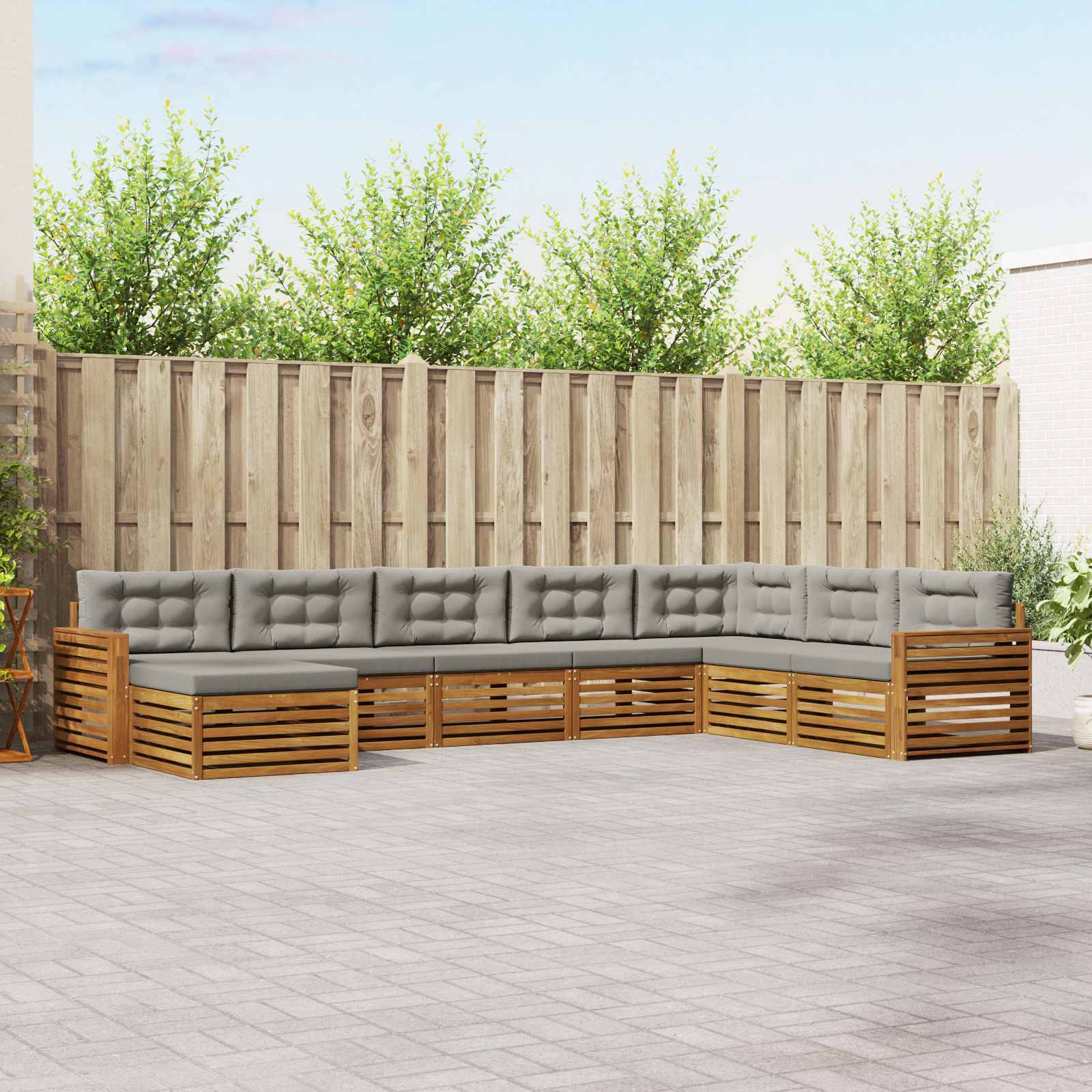 Conjunto de sofás de exterior 7 pcs Blanco