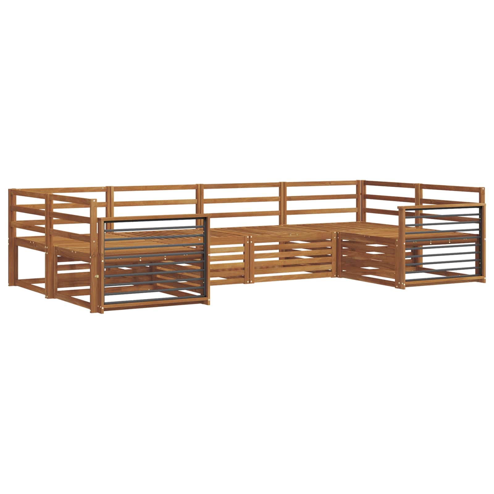 Juegos de sofás 6 pcs Natural Madera de Acacia Sólida