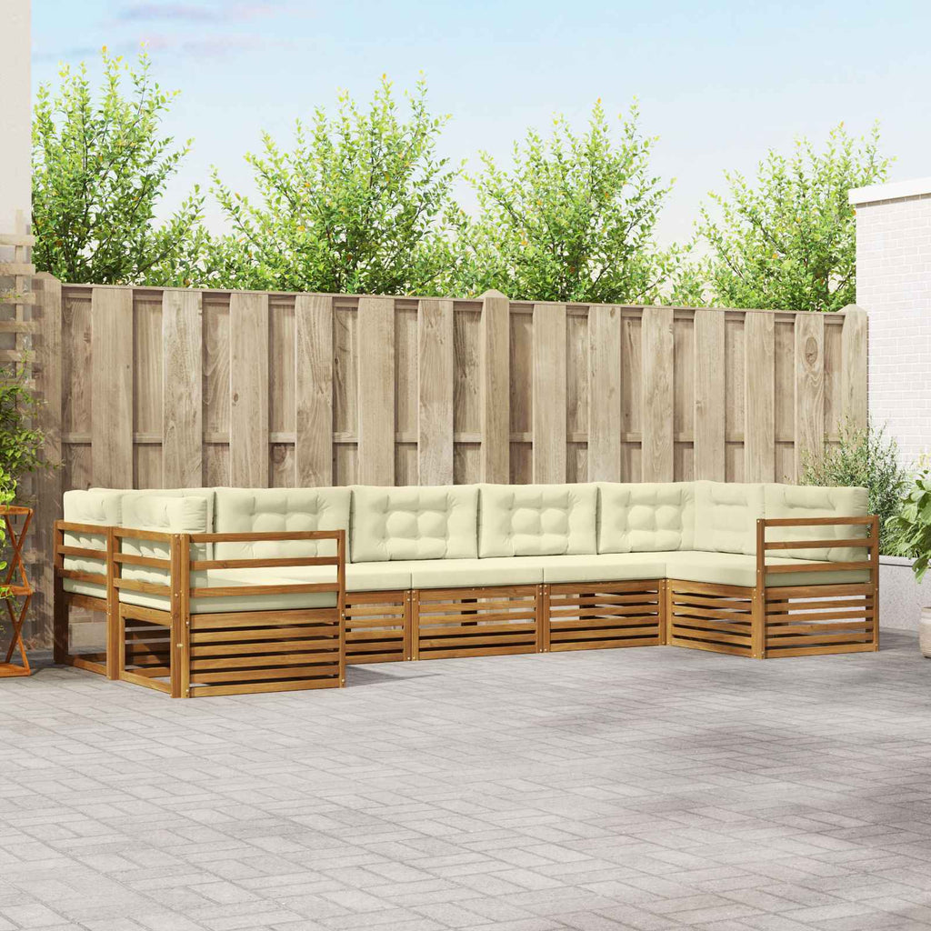 Conjunto de sofás de exterior 7 pcs Blanco y Antracita