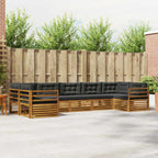 Conjunto de sofás de exterior 7 pcs Blanco y Antracita