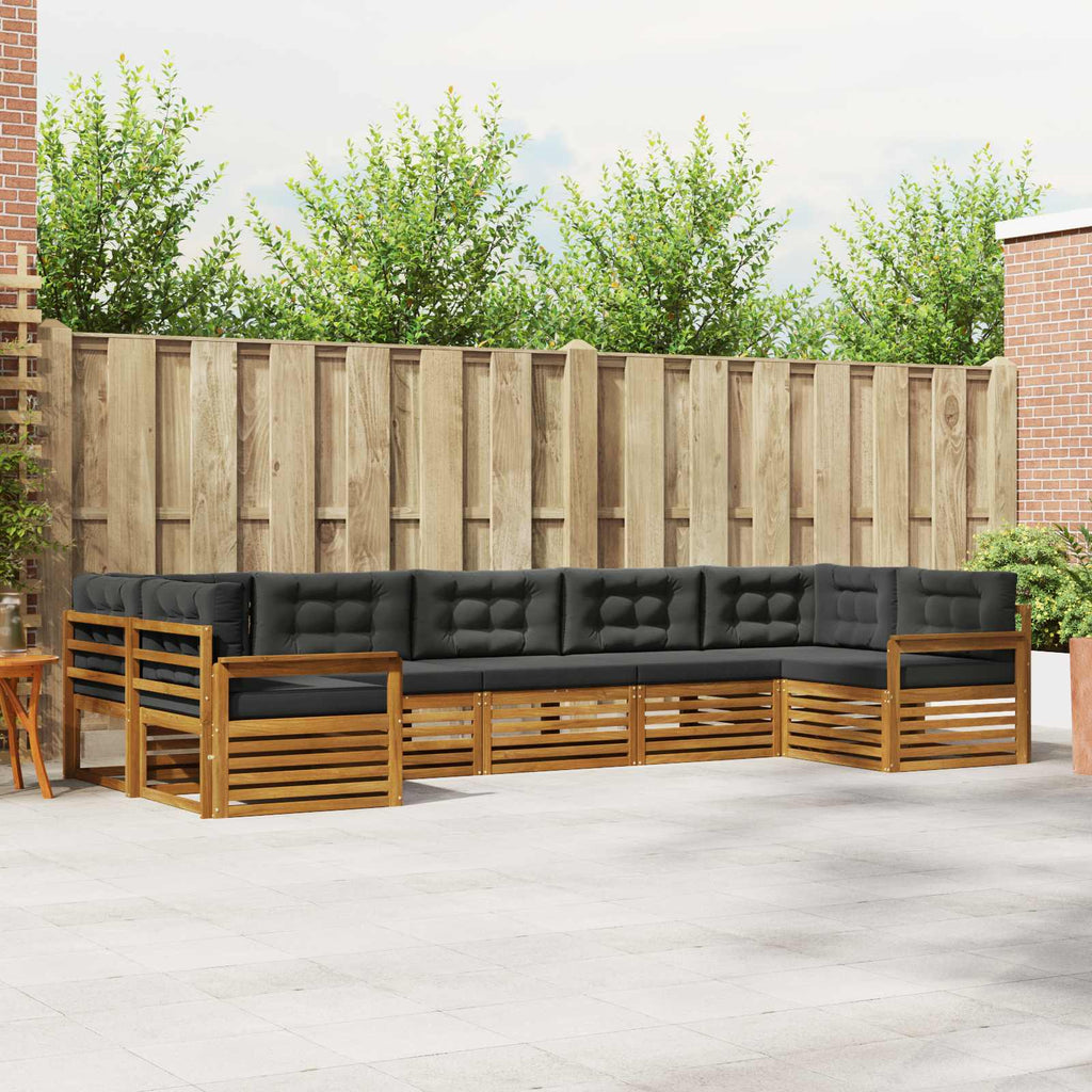 Conjunto de sofás de exterior 7 pcs Blanco y Antracita