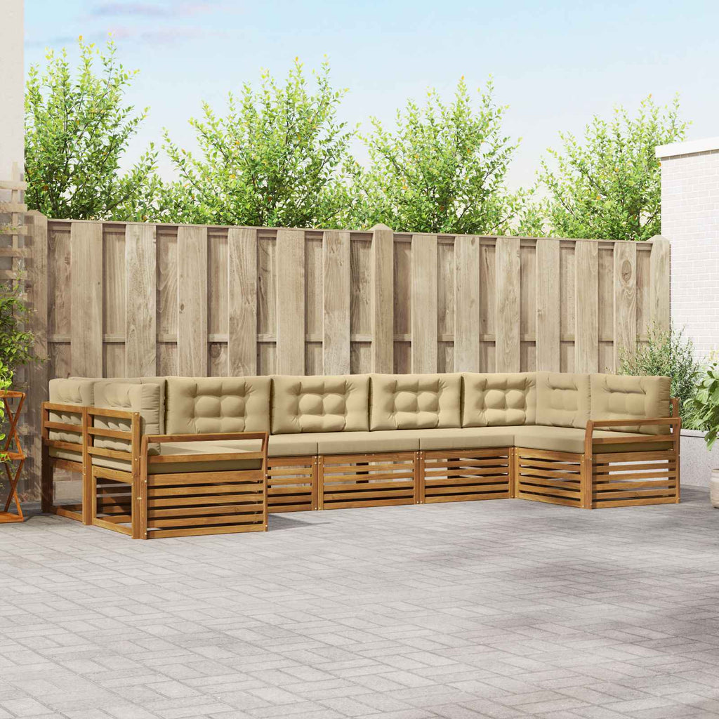 Conjunto de sofás de exterior 7 pcs Blanco y Antracita