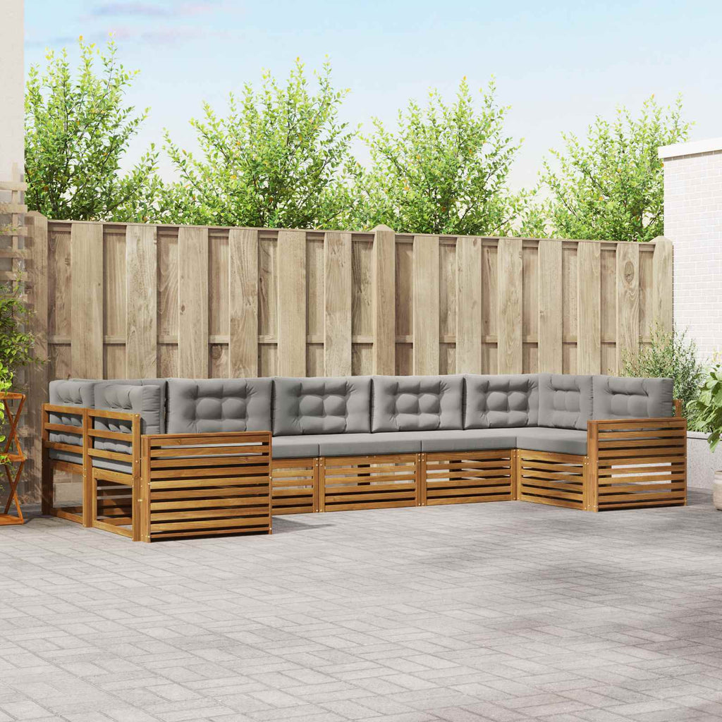 Conjunto de sofás de exterior 7 pcs Blanco y Antracita