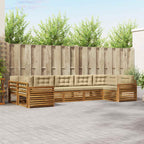Conjunto de sofás de exterior 7 pcs Blanco y Antracita