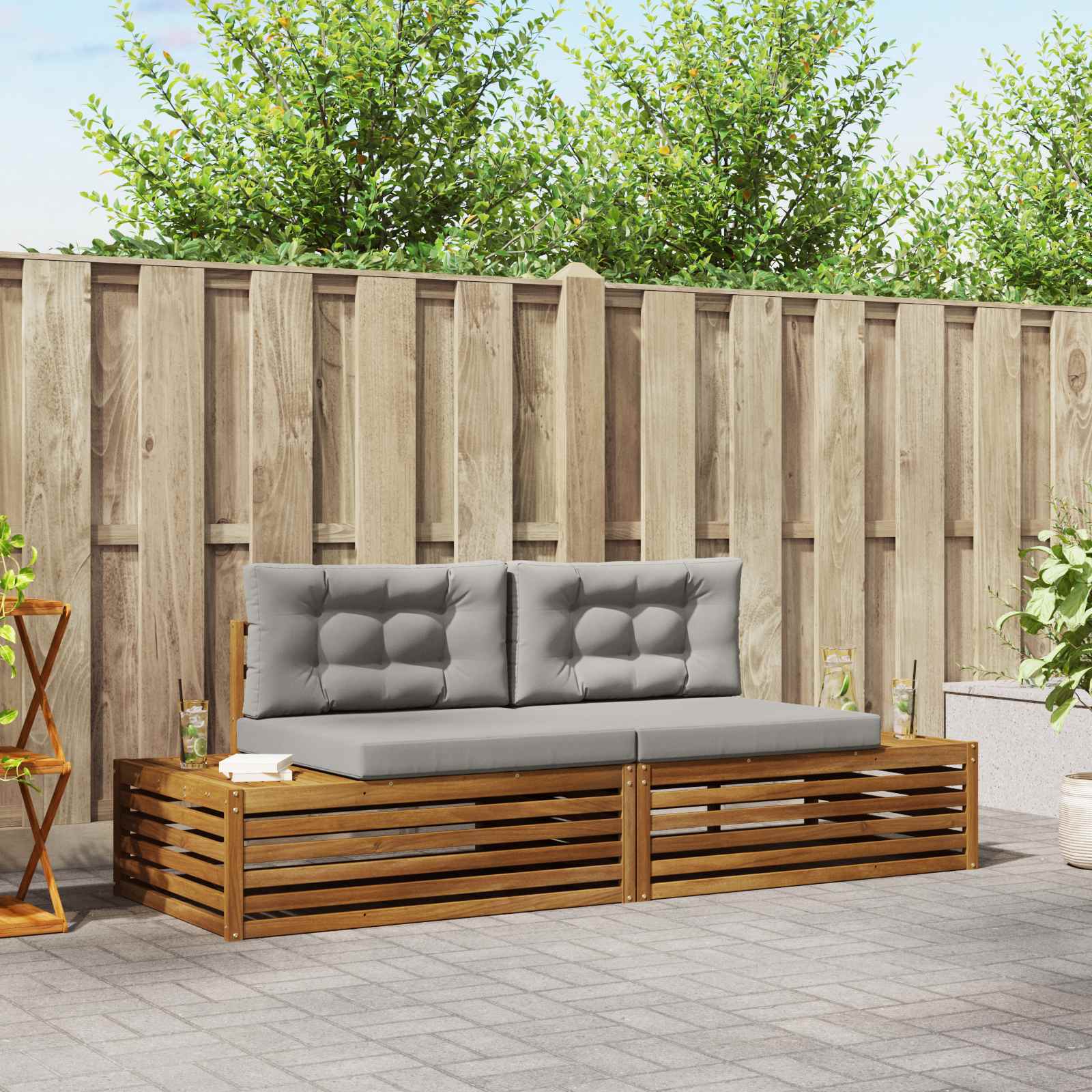 Conjunto de sofás de exterior Blanco 230,5 x 83 x 73 cm
