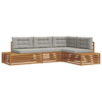 Conjunto de sofás de exterior 4 Pieza Gris Natural y Claro