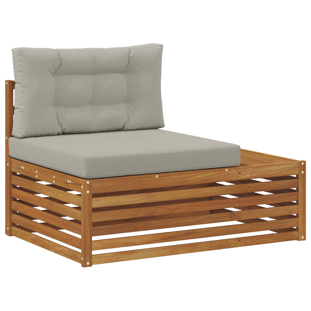 Conjunto de sofás de exterior 4 Pieza Gris Natural y Claro