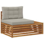 Conjunto de sofás de exterior 4 Pieza Gris Natural y Claro