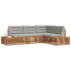 Conjunto de sofás de exterior 4 Pieza Gris Natural y Claro