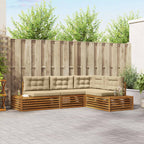 Conjunto de sofás de exterior con cojín 4 Pieza Natural y Beige