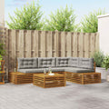 Conjunto de sofás de exterior 5 Pieza Gris Natural y Claro
