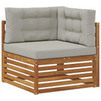 Conjunto de sofás de exterior 5 Pieza Gris Natural y Claro