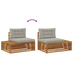Conjunto de sofás de exterior 5 Pieza Gris Natural y Claro