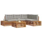 Conjunto de sofás de exterior 5 Pieza Gris Natural y Claro