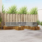 Conjunto de sofás de exterior 7 Pieza Gris Natural y Claro