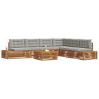 Conjunto de sofás de exterior 7 Pieza Gris Natural y Claro