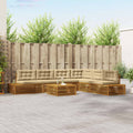 Conjunto de sofás de exterior con cojín 7 Pieza Natural y Beige