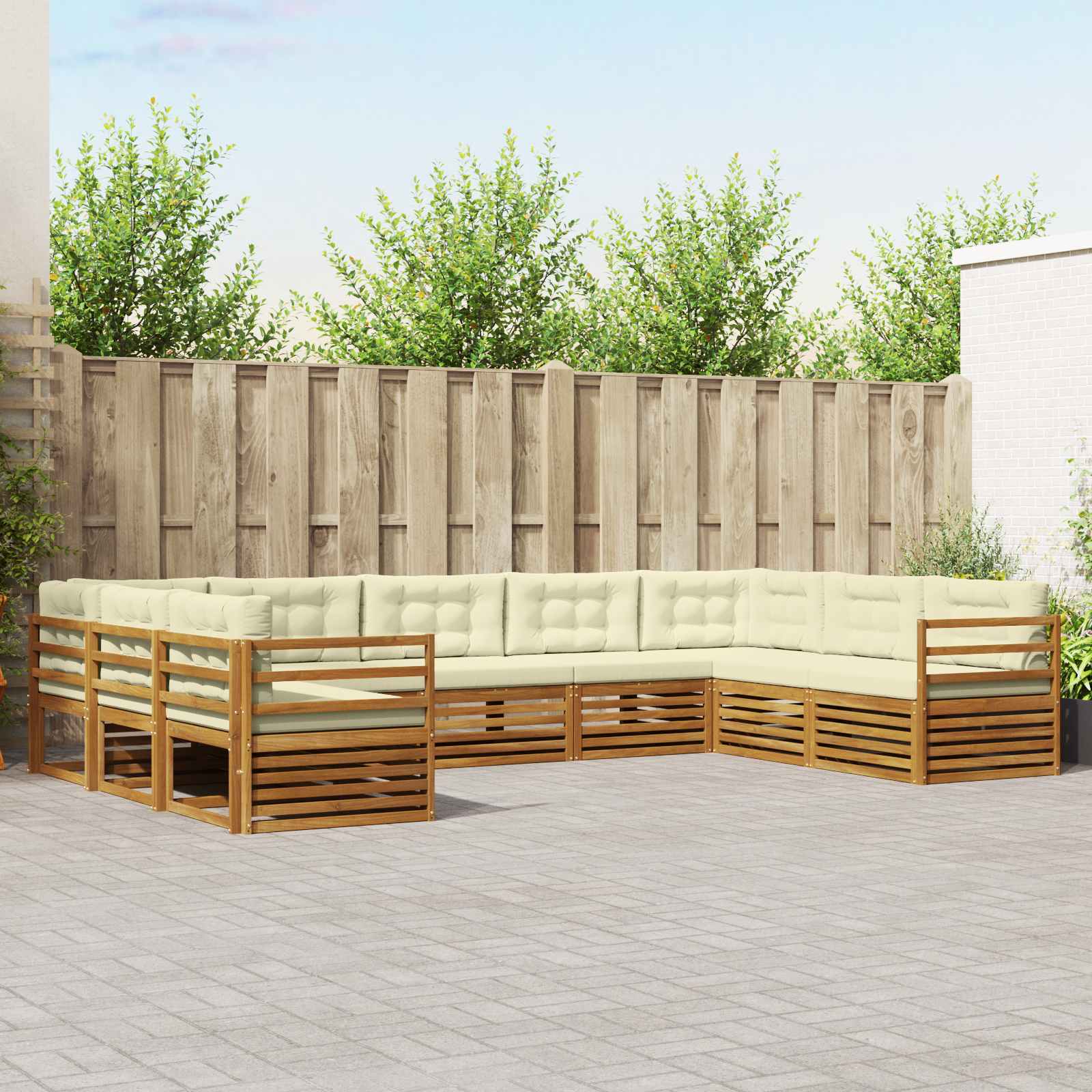 Conjunto de sofás de exterior 5 pcs Blanco 249 x 122,5 x 73 cm