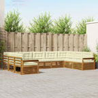 Conjunto de sofás de exterior 5 pcs Blanco 249 x 122,5 x 73 cm