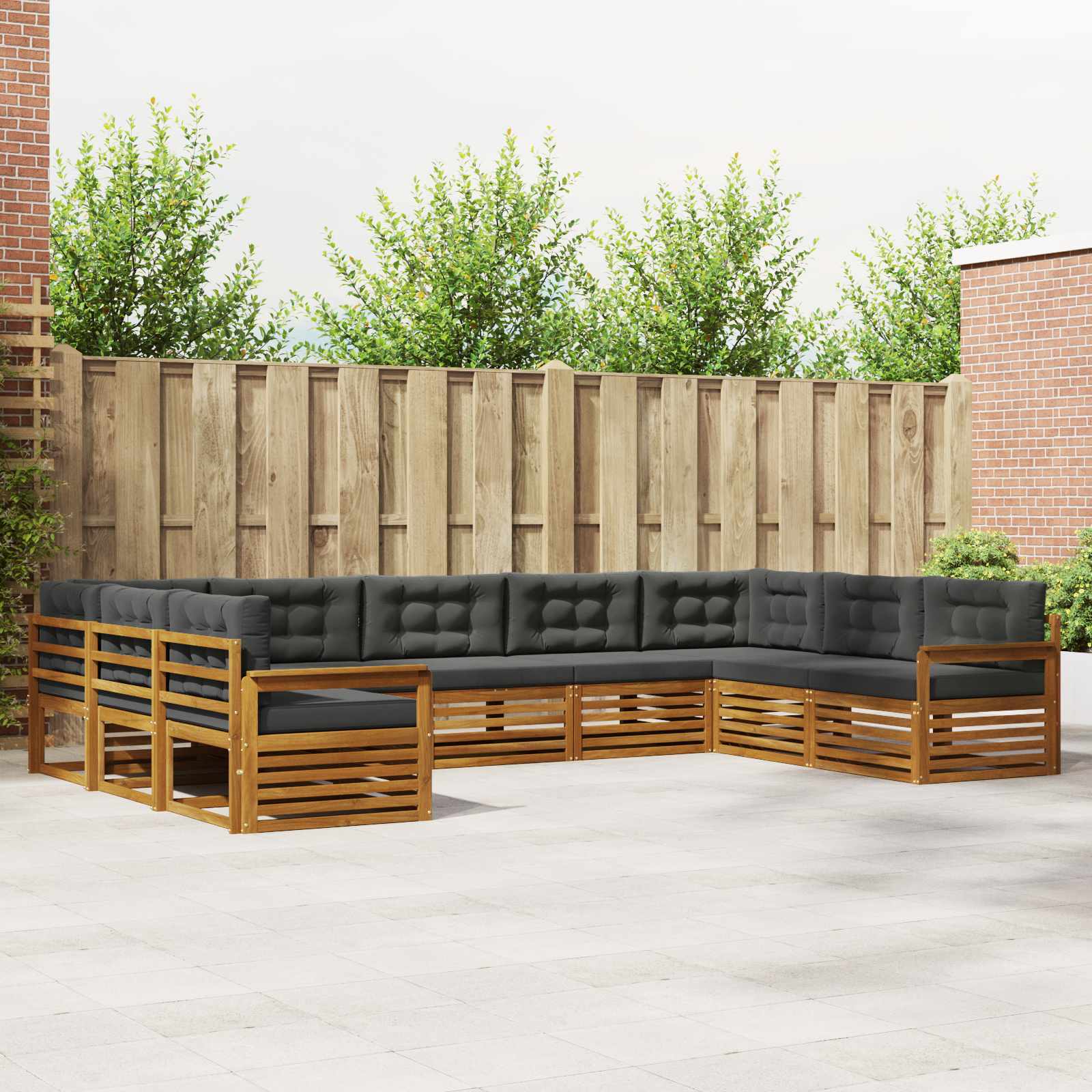Conjunto de sofás de exterior 5 pcs Blanco 249 x 122,5 x 73 cm