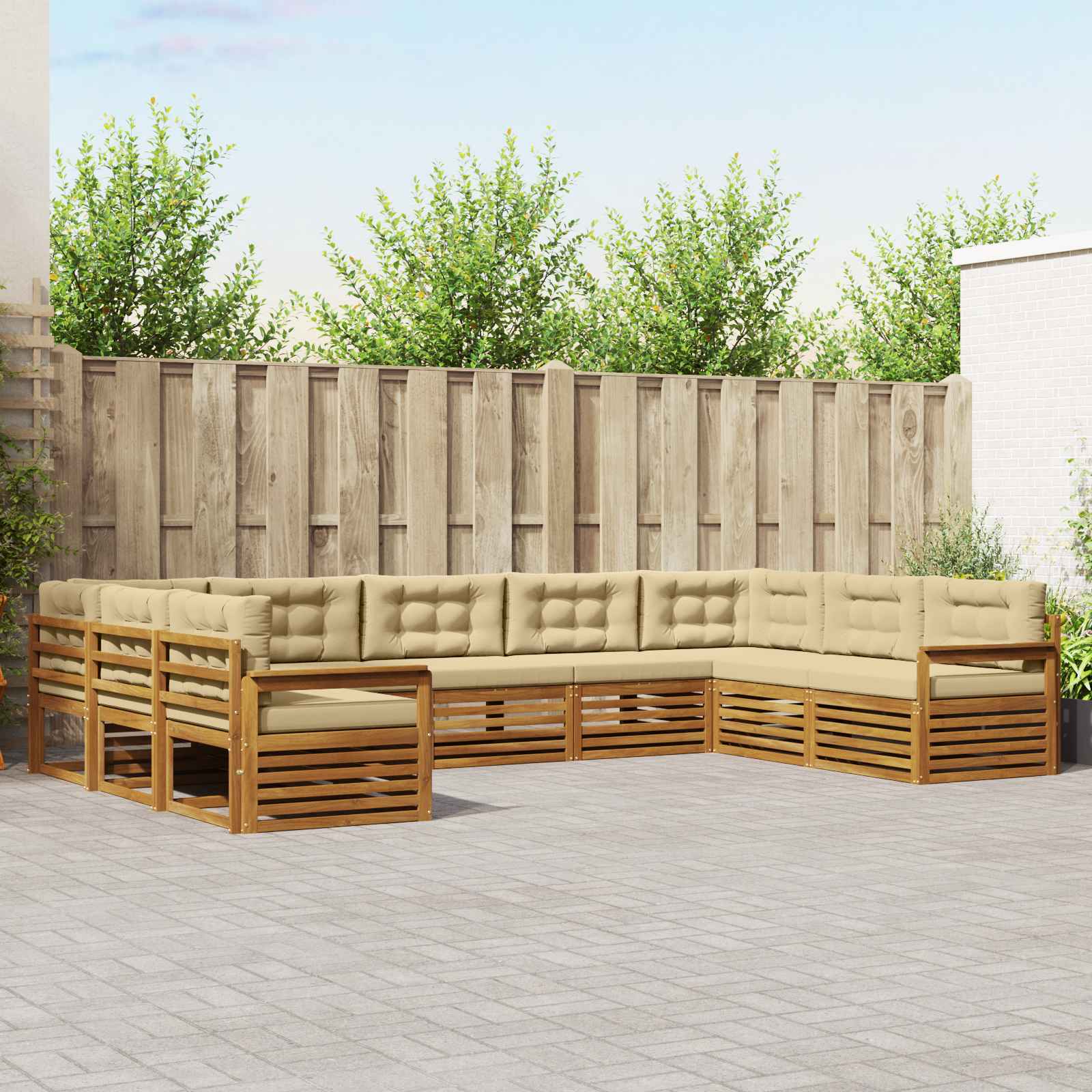 Conjunto de sofás de exterior 5 pcs Blanco 249 x 122,5 x 73 cm
