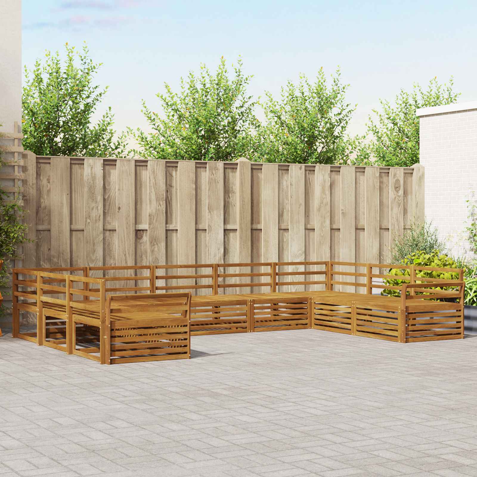 Conjunto de sofás de exterior 5 pcs Blanco 249 x 122,5 x 73 cm