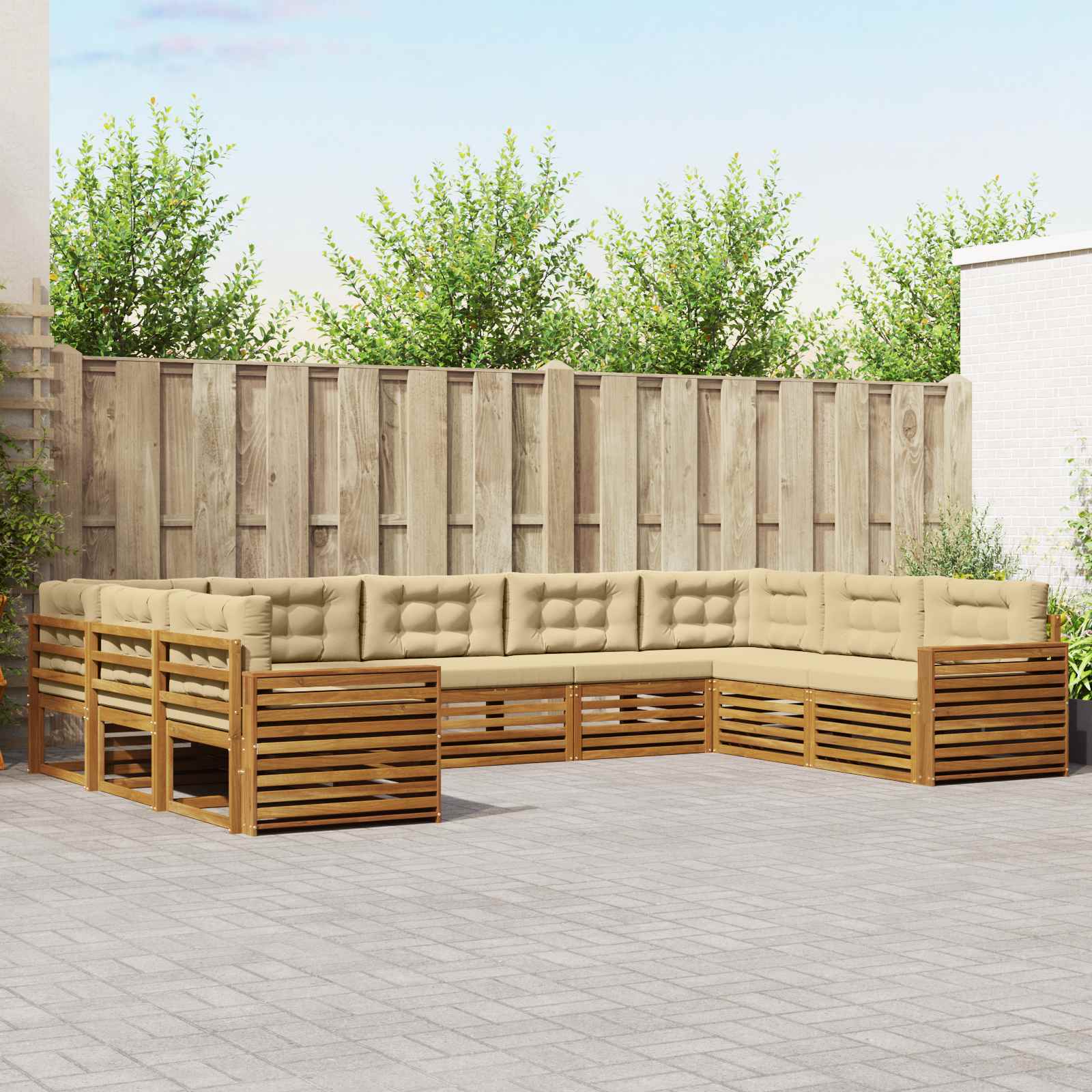 Conjunto de sofás de exterior 5 pcs Blanco 249 x 122,5 x 73 cm