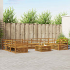 Conjunto de sofás de exterior 10 pcs Blanco y Antracita