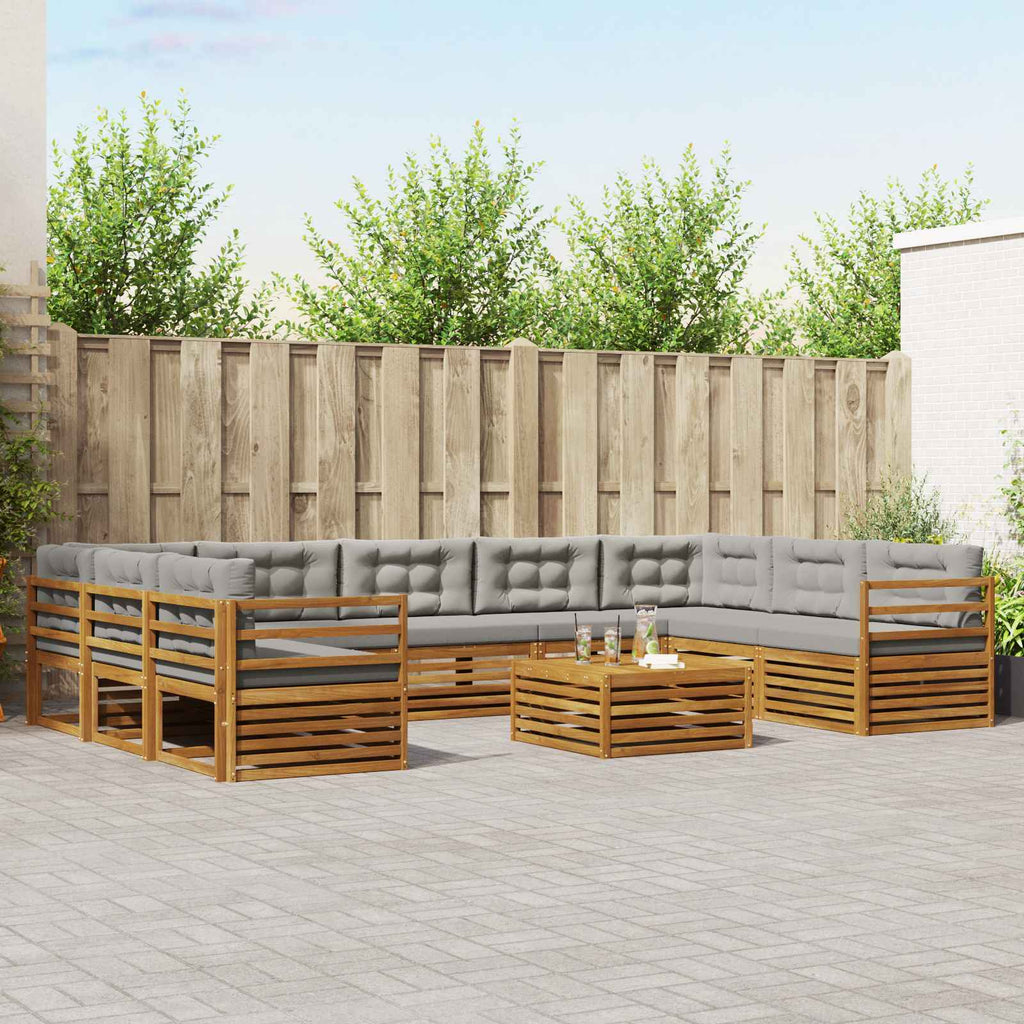 Conjunto de sofás de exterior 10 pcs Blanco y Antracita