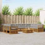 Conjunto de sofás de exterior 10 pcs Blanco y Antracita