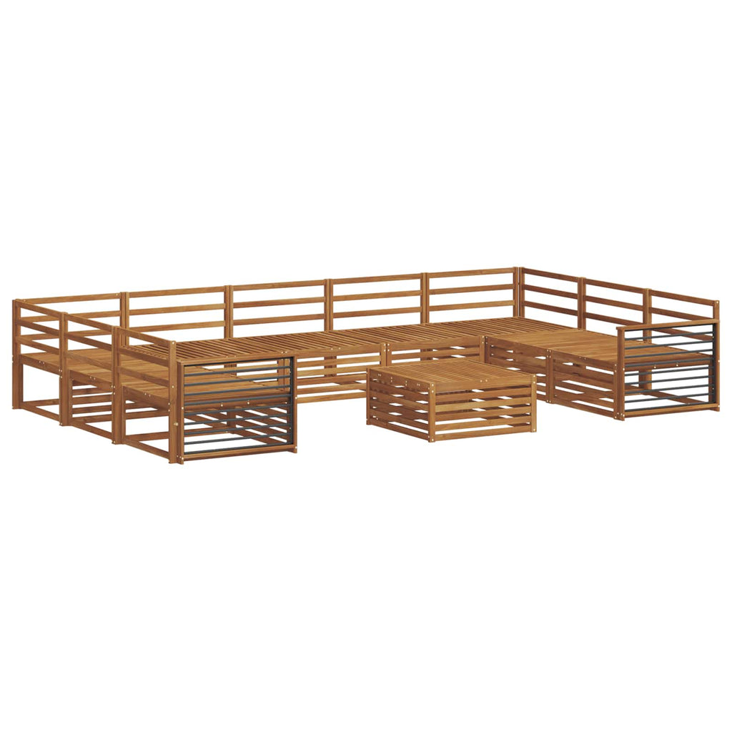 Juegos de sofás 10 pcs Natural Madera de Acacia Sólida