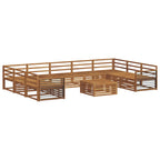Juegos de sofás 10 pcs Natural Madera de Acacia Sólida