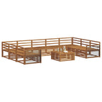 Juegos de sofás 10 pcs Natural Madera de Acacia Sólida