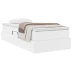 Cama con almacenamiento y colchón 100 x 200 cm Cuero sintético