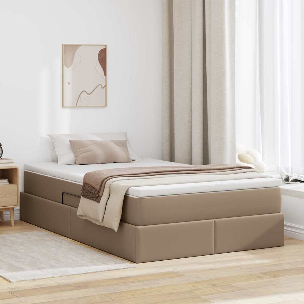 Cama com arrumação e colchão 100 x 200 cm Couro sintético