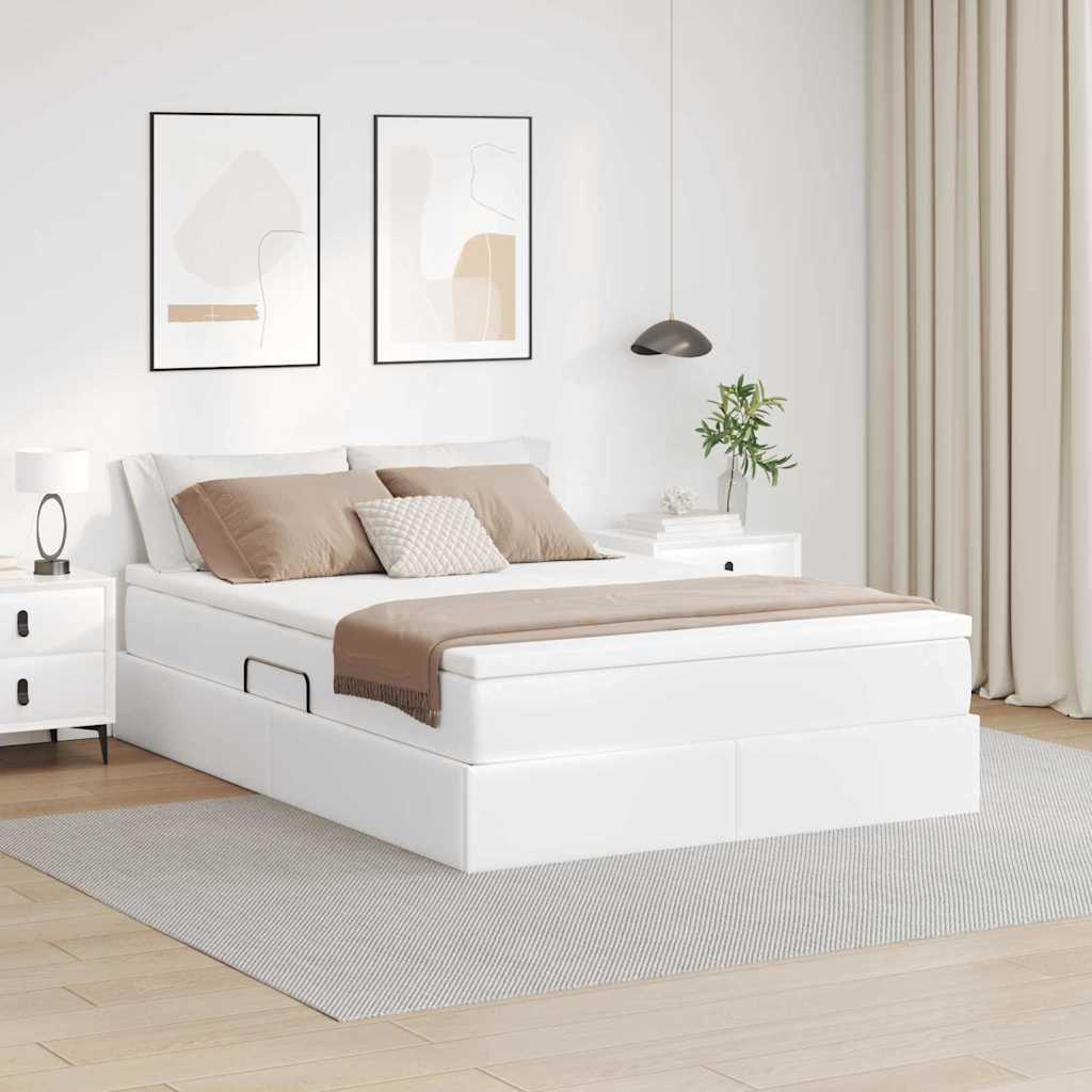 Cama com arrumação e colchão 100 x 200 cm Couro sintético