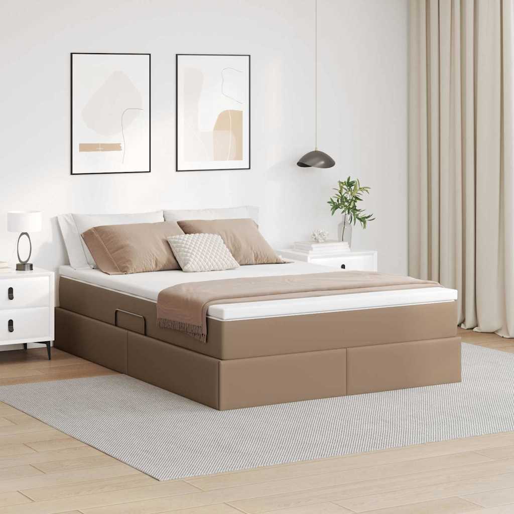 Cama com arrumação e colchão 100 x 200 cm Couro sintético