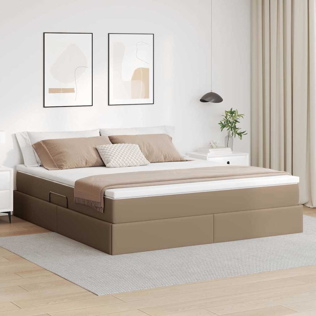 Cama com arrumação e colchão 100 x 200 cm Couro sintético